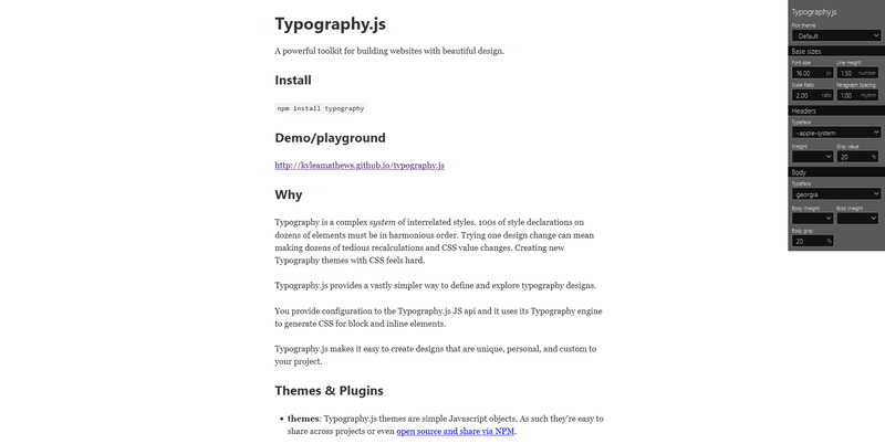 Typography.js公式サイト